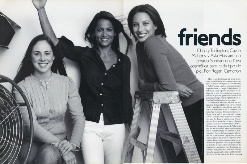 Christy Turlington featured in Friends, April 2002