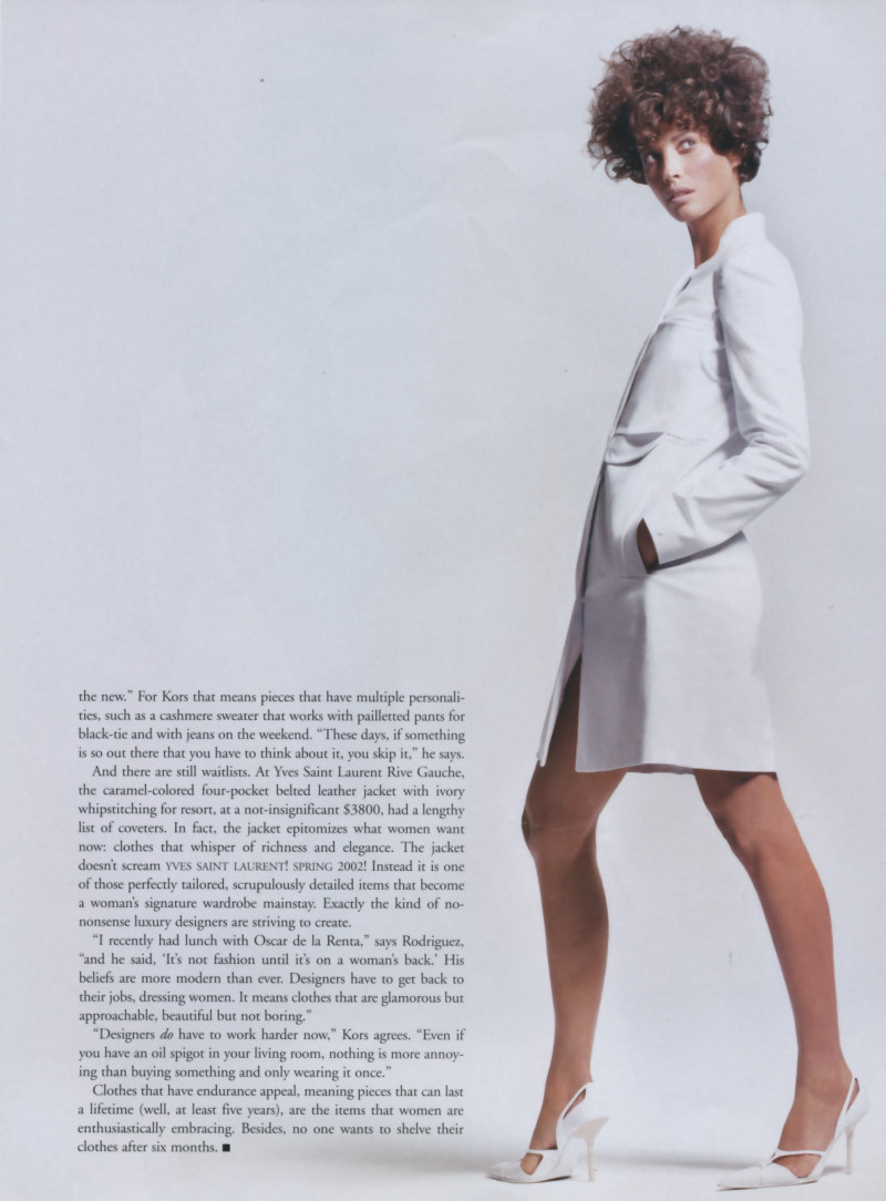 Christy Turlington featured in Recession chic, March 2002