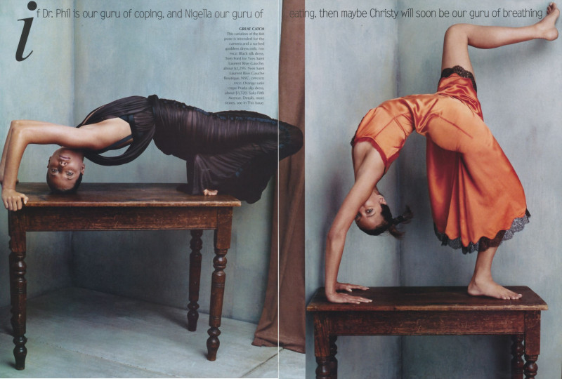 Christy Turlington featured in Warrior one, October 2002