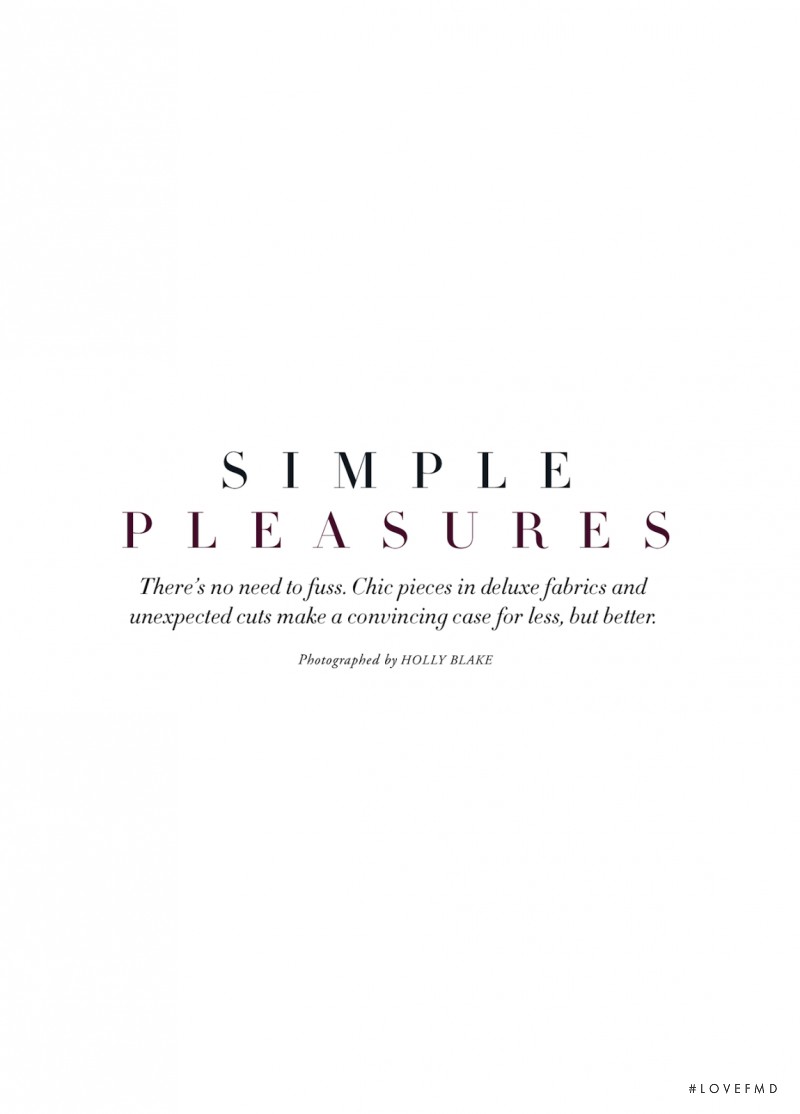 Simple Pleasure, May 2013