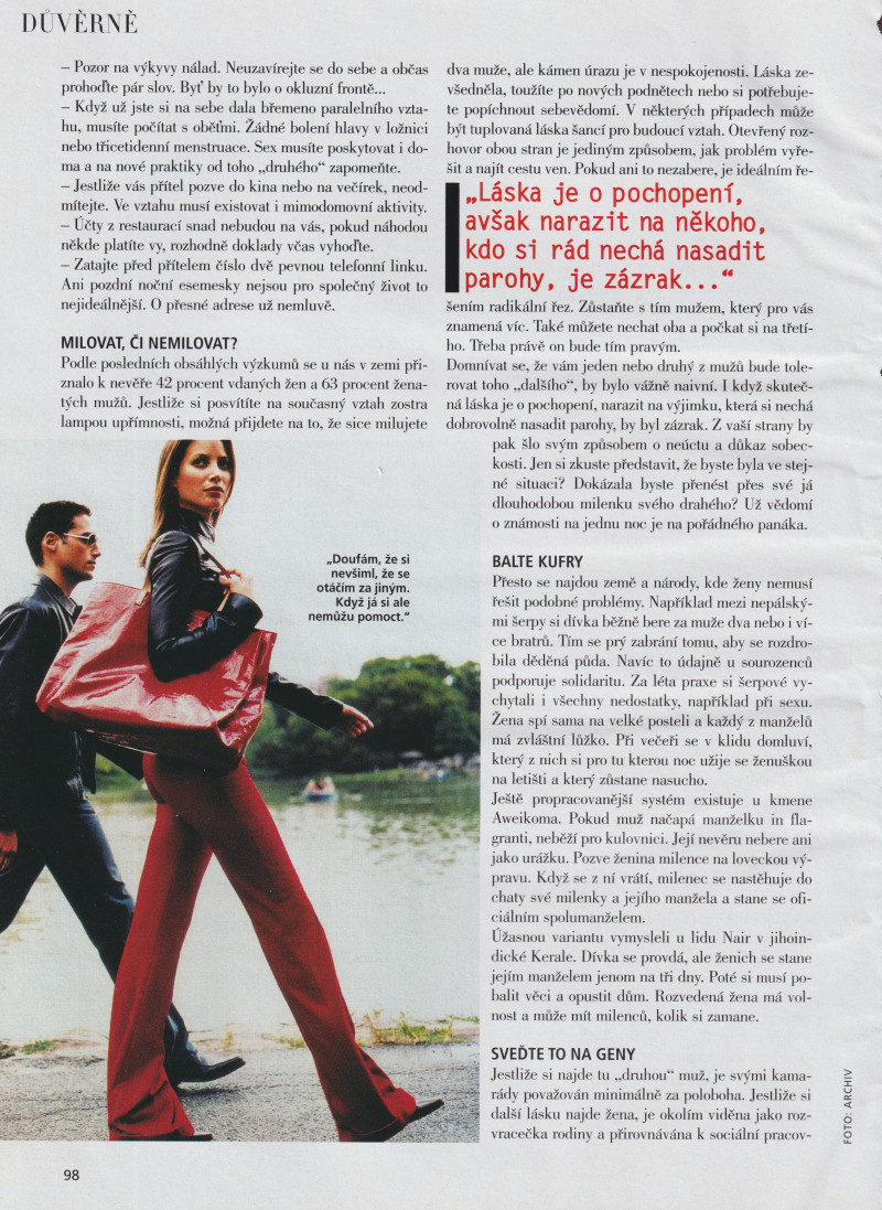 Christy Turlington featured in Paralelni vztahy, February 2003