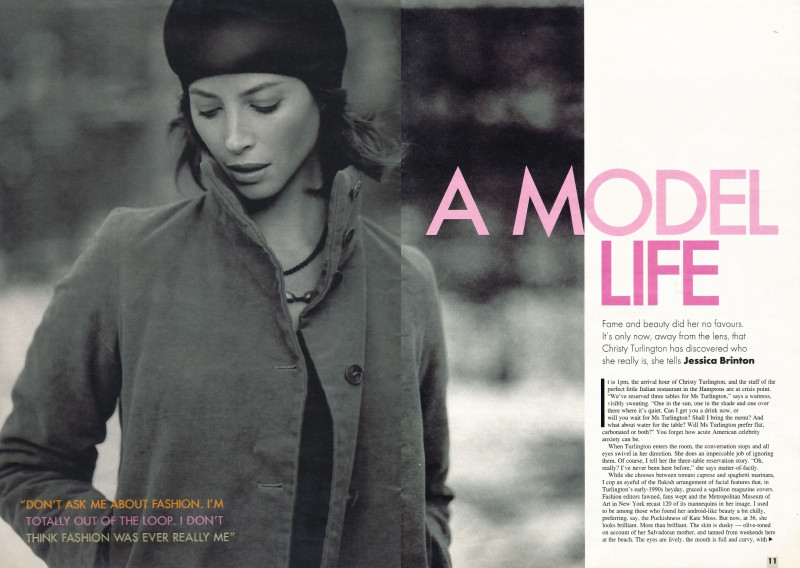 Christy Turlington featured in A model life, July 2005