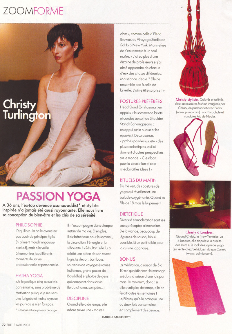 Christy Turlington featured in Zoom forme, April 2005