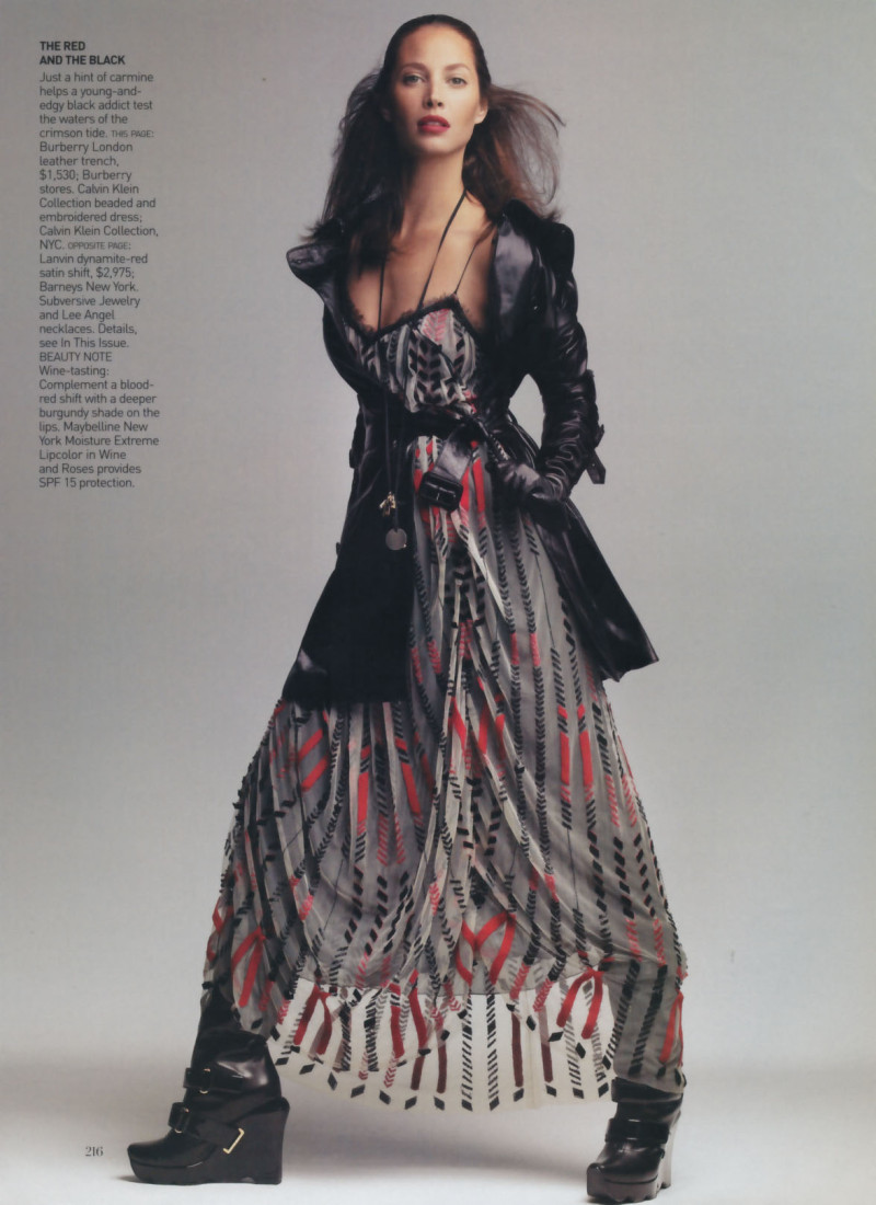 Christy Turlington featured in Red is the new black, August 2006