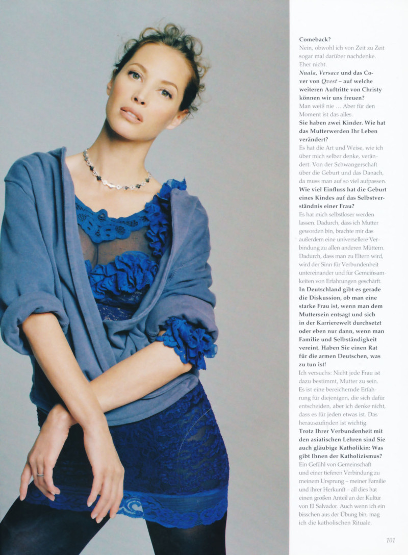 Christy Turlington featured in Rede, engel, rede, July 2006