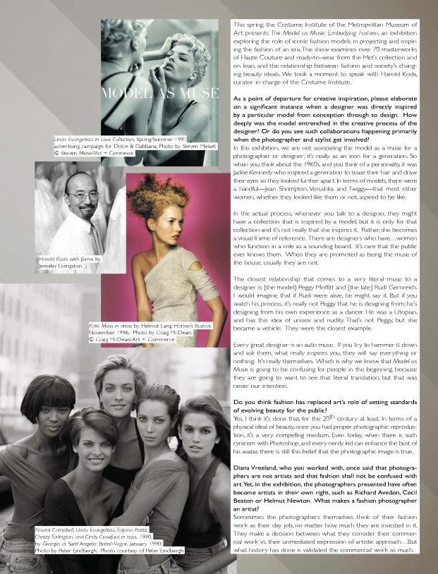 Christy Turlington featured in Maestro & Muse, May 2009