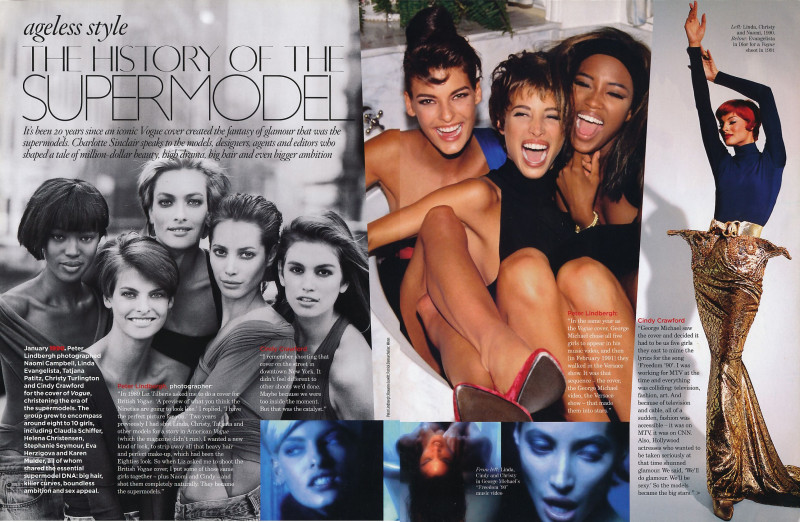 Christy Turlington featured in The history of the supermodel, July 2010