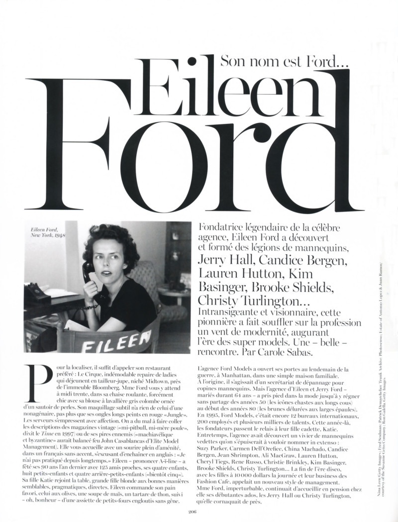 Son nom est Ford .. Eileen Ford, November 2013