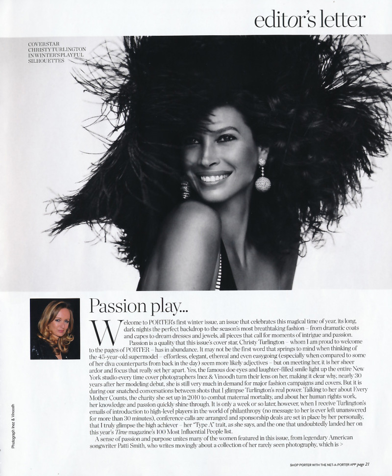 Christy Turlington featured in Pure Christy, September 2014