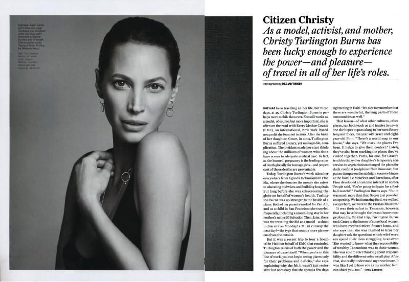 Christy Turlington featured in Citizen Christy, March 2014