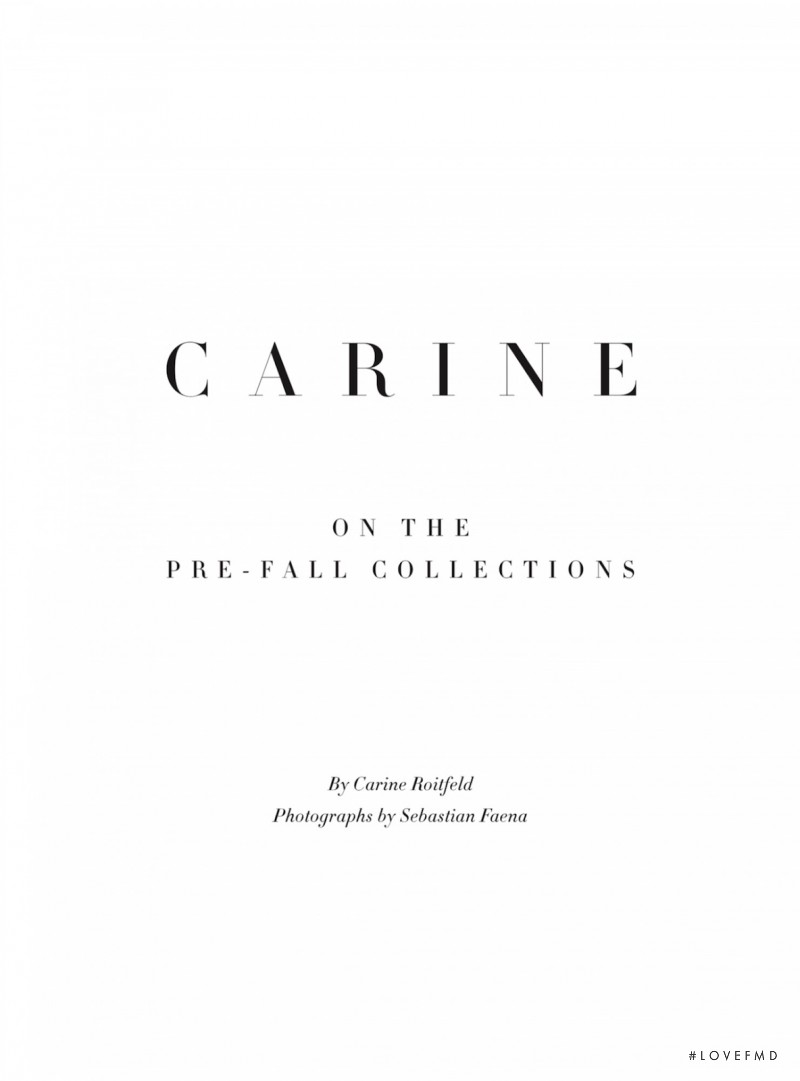Carine On The Pre-Fall Collections, May 2013