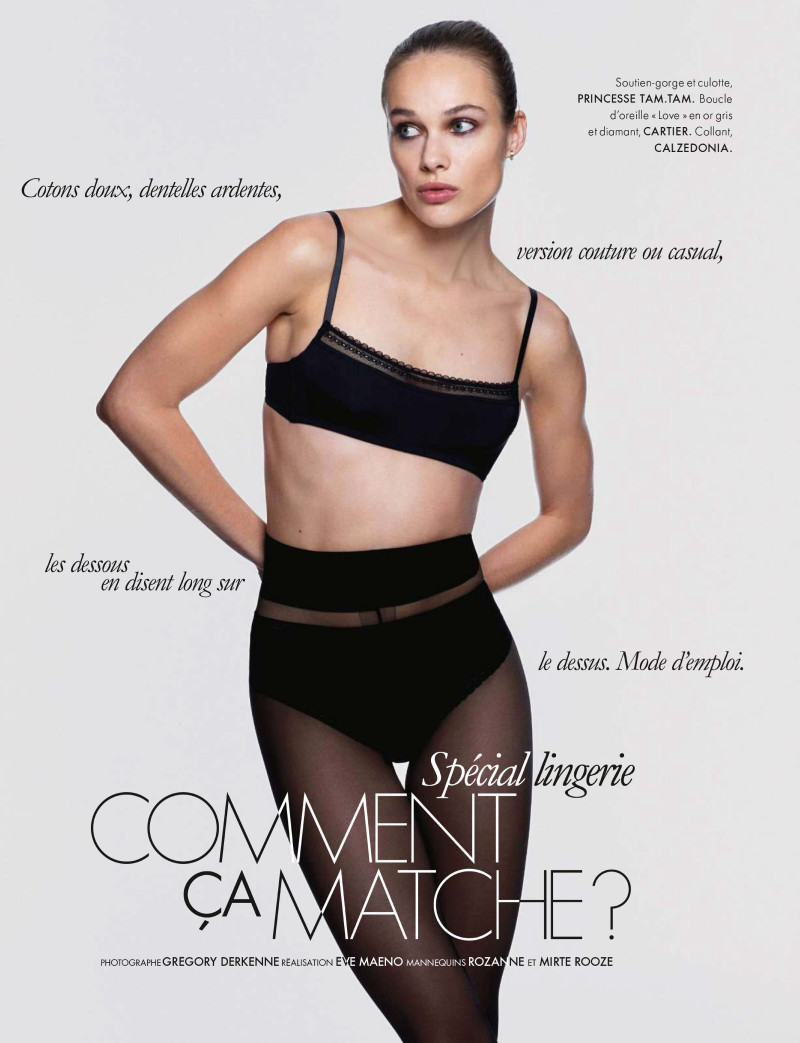 Rozanne Verduin featured in Spécial Lingerie Comment Ça Matche?, February 2024