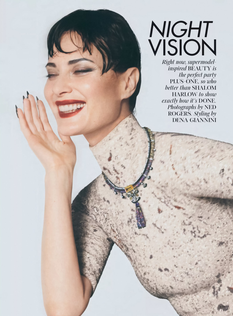 Shalom Harlow featured in Night Vision, January 2024