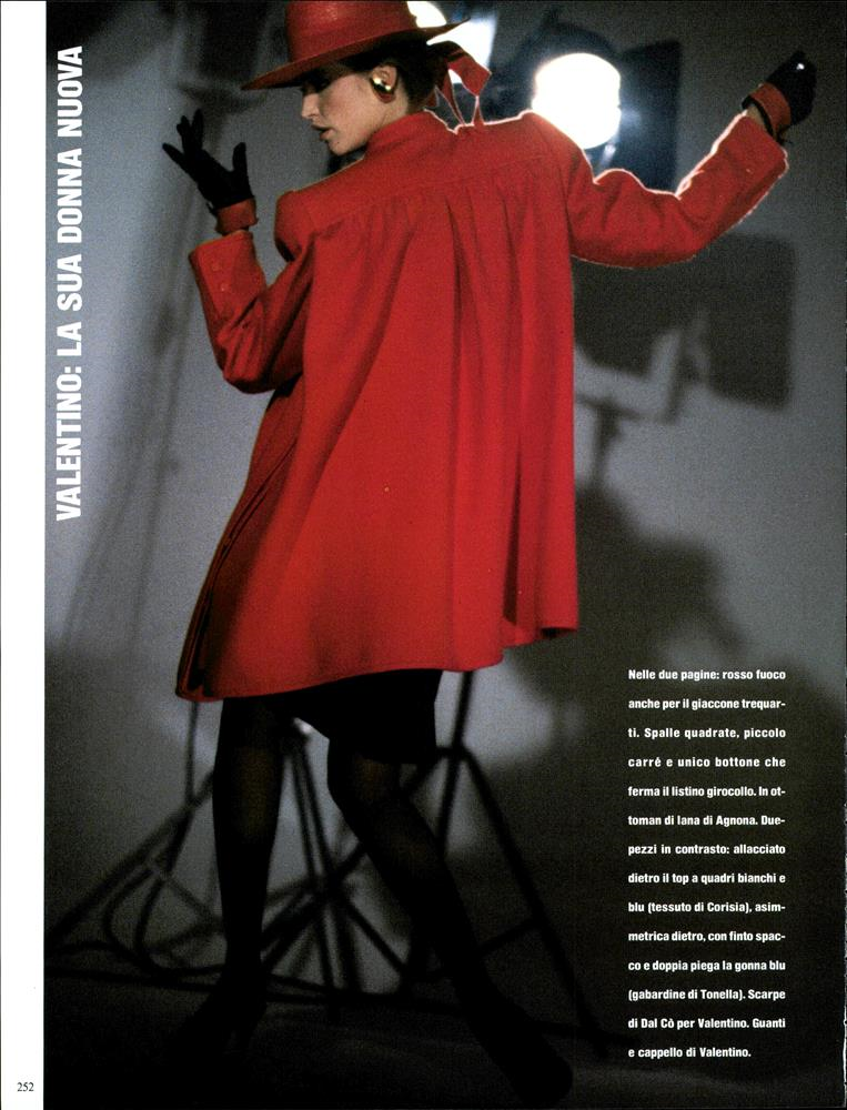 Bonnie Berman featured in "Valentino: La Sua Donna Nuova - Sottolineata in Rosso", January 1984