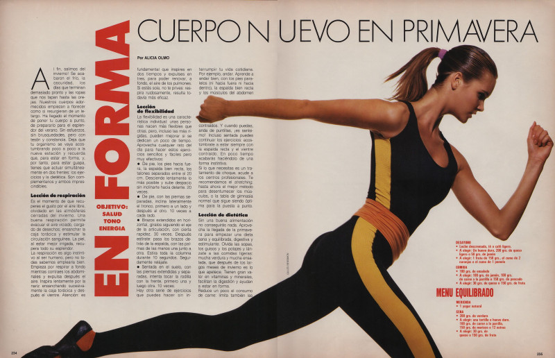 Elle Macpherson featured in En Forma, March 1987