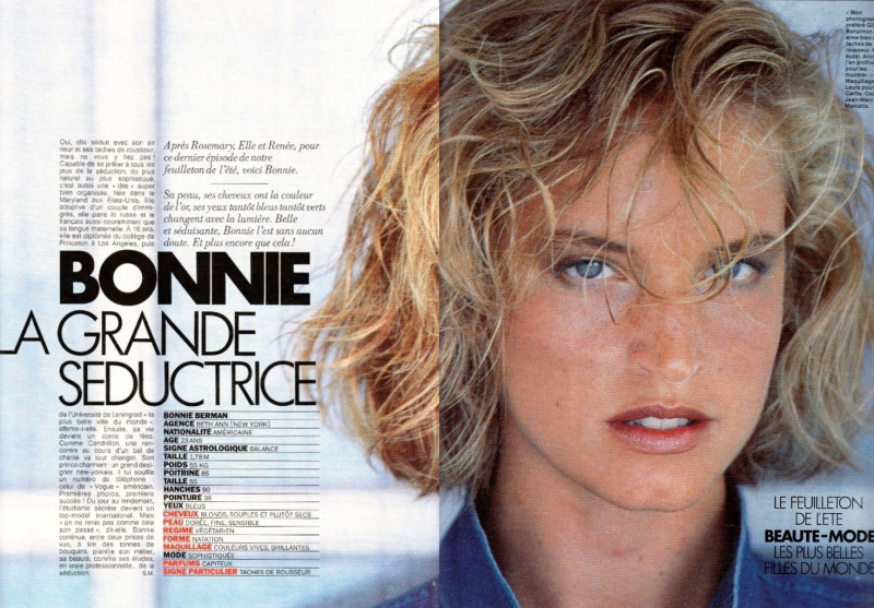 Bonnie Berman featured in Bonnie La Grande Seductrice, August 1985