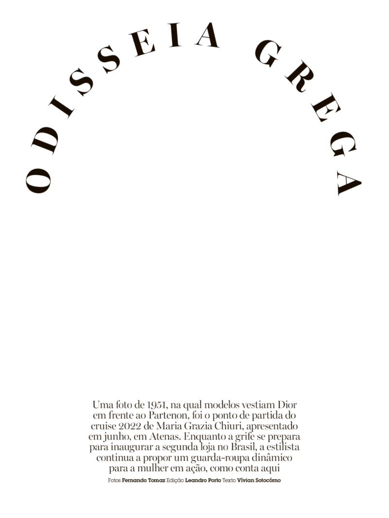 Bruna Di featured in Odisseia Grega, November 2021