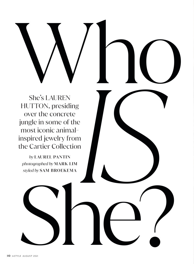 Lauren Hutton featured in Who Is She?, August 2021