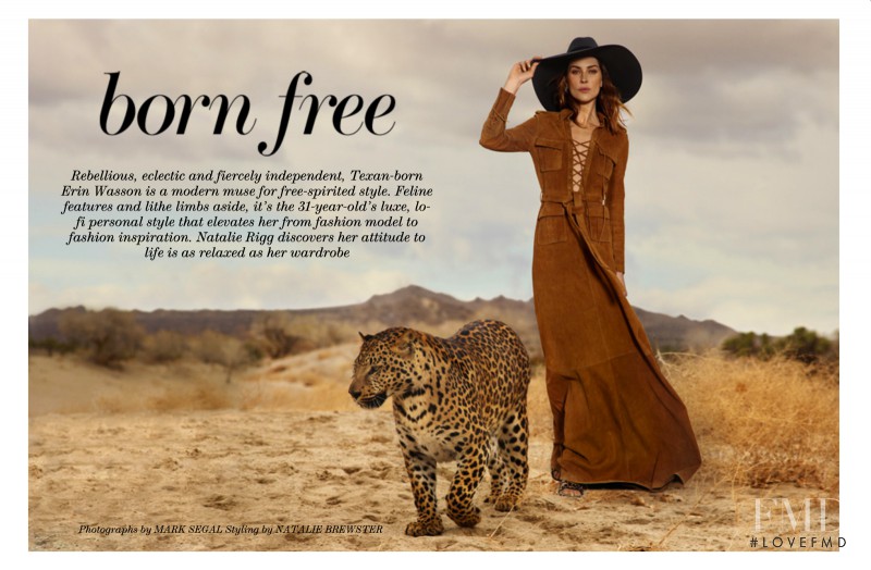 Erin Wasson featured in Born Free, April 2013