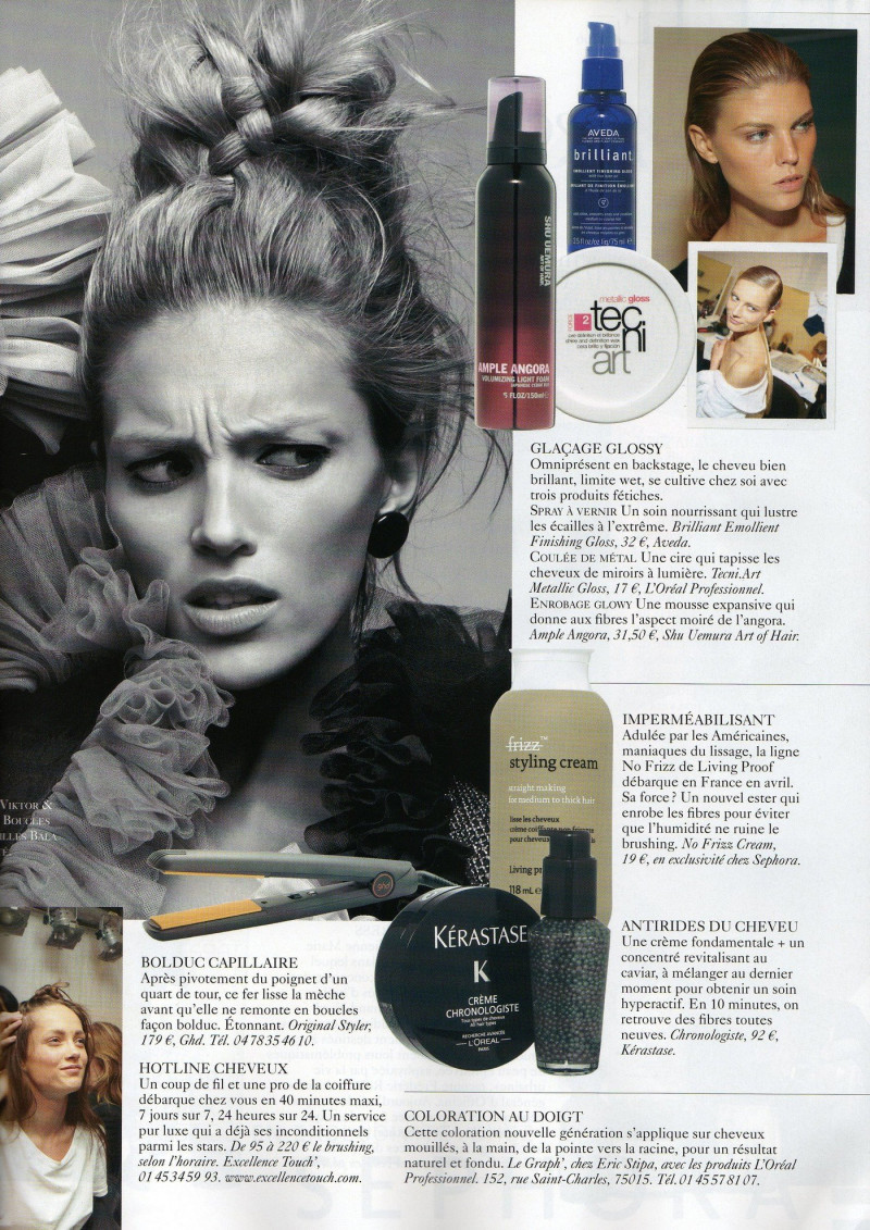 Anja Rubik featured in Beauté: Têtes a tresses, March 2010