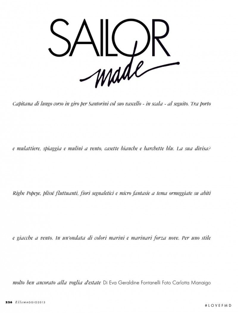 Sailor Made, May 2013