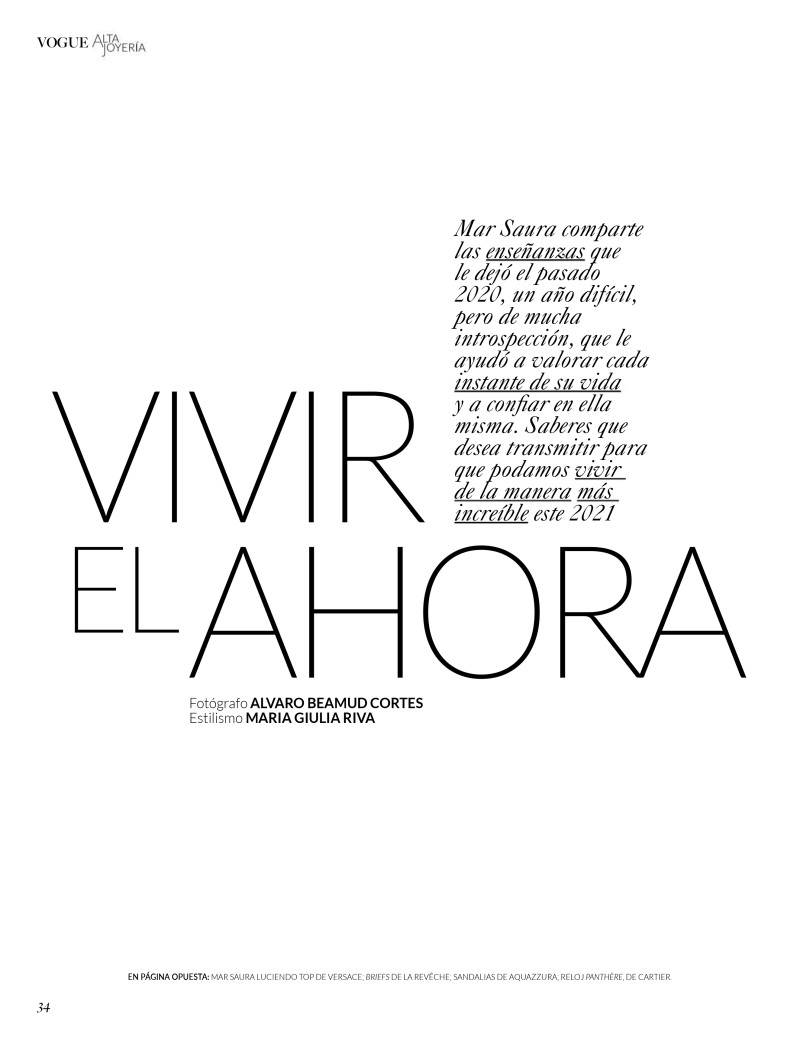 Mar Saura featured in Vivir El Ahora, May 2021