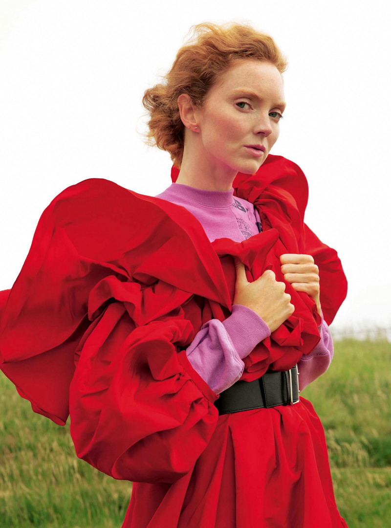 Lily Cole featured in Green Goddess, August 2021