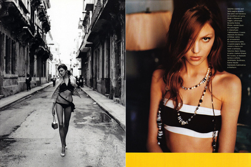 Anja Rubik featured in Clima Tropicale, August 2003