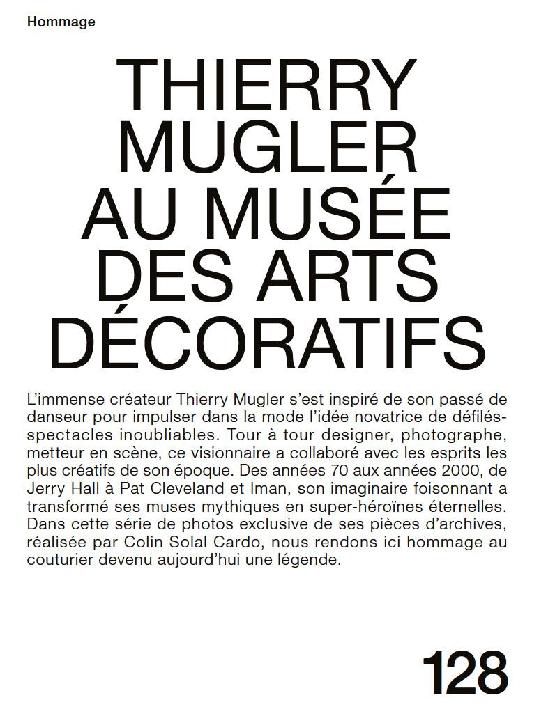 Anna Herrera featured in Thierry Mugler Au Musée Des Arts Décoratifs, September 2021