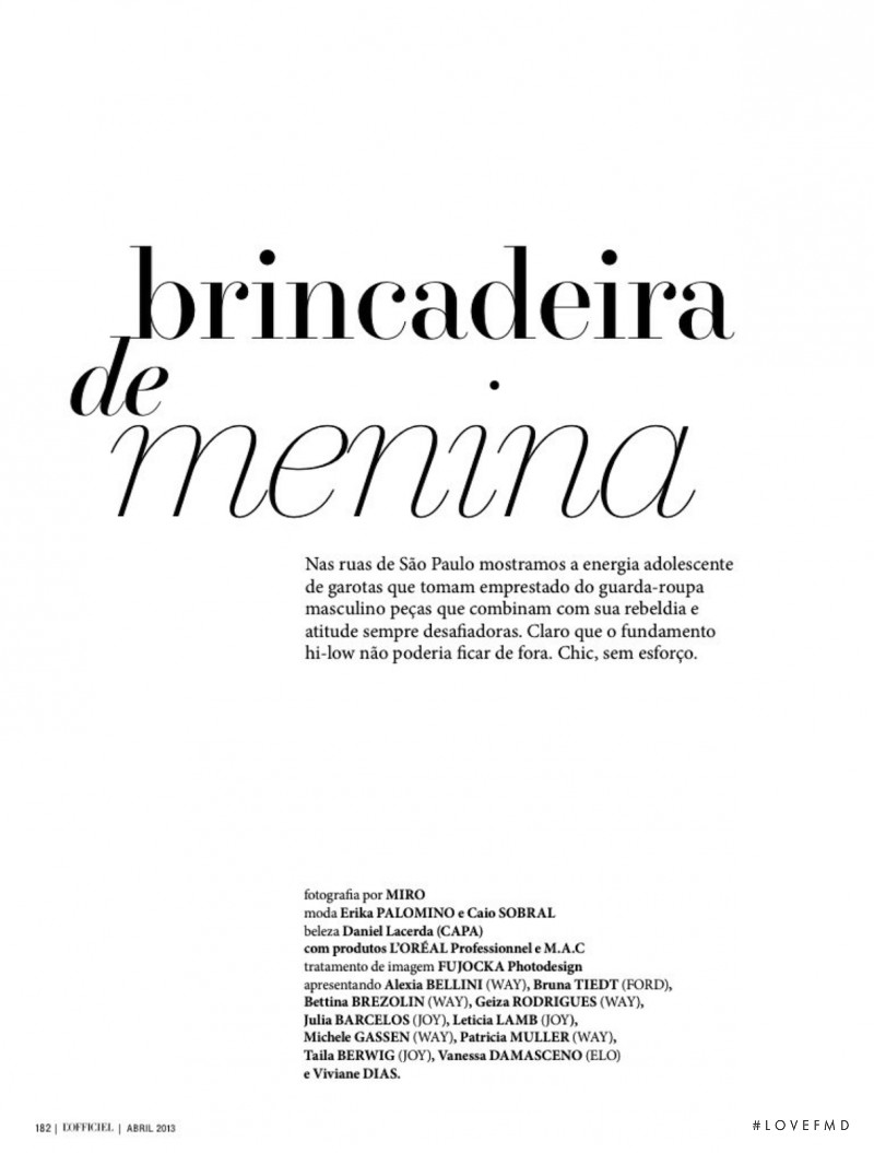 Brincadeira De Menina, April 2013