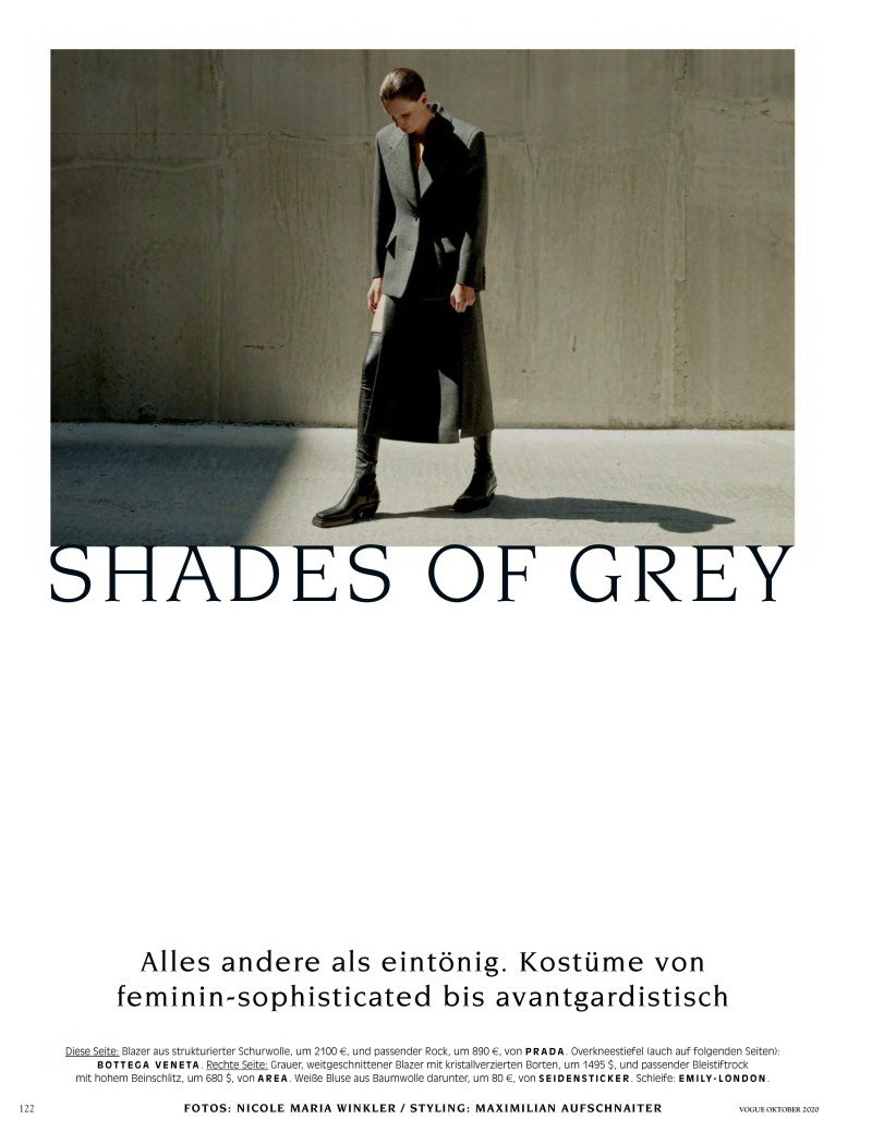 Iris Strubegger featured in Shades Of Grey, October 2020