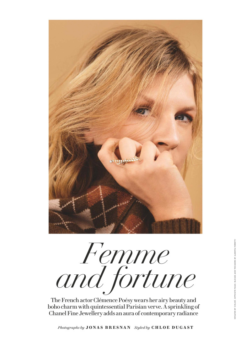 Clemence Poesy featured in Femme And Fortune, September 2020