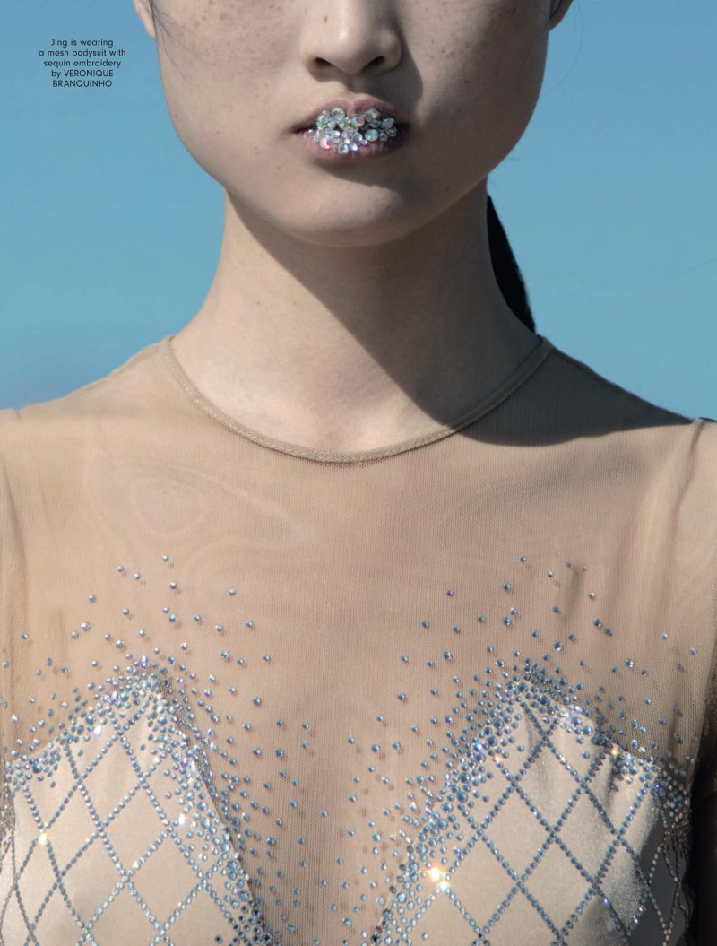 Grace Bol featured in AnOther Way To Wear... Hair, Tiers, Brown, Sparkle, September 2017