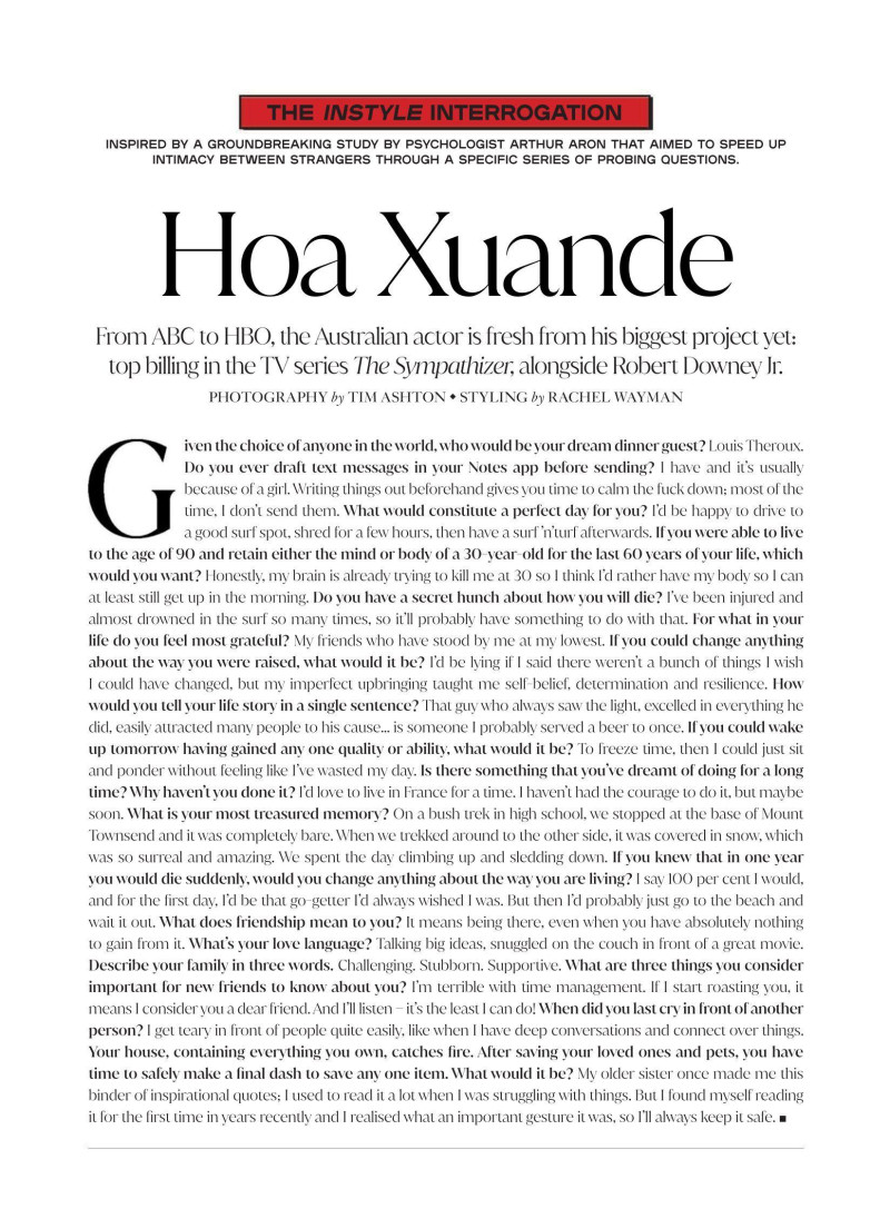 The Instyle Interrogation: Hoa Xuande, December 2024