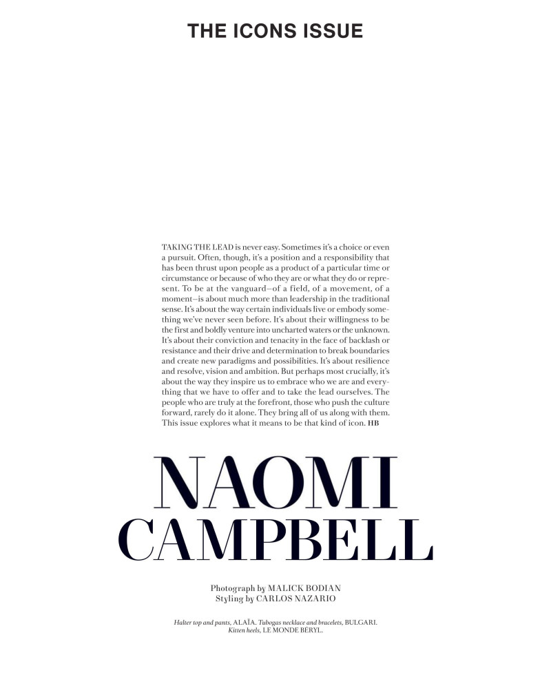 Naomi Campbell featured in Like No Other, September 2024