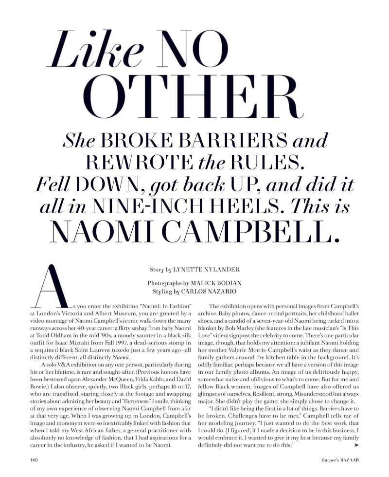 Naomi Campbell featured in Like No Other, September 2024