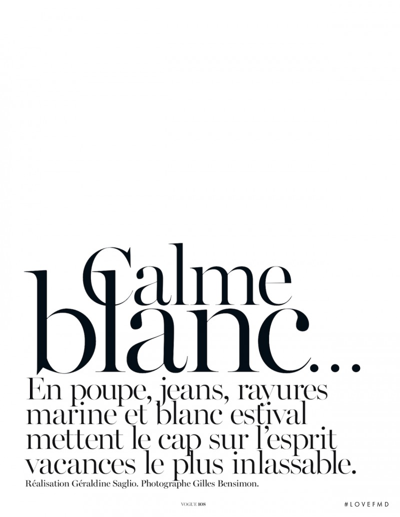 Calme Blanc, May 2013