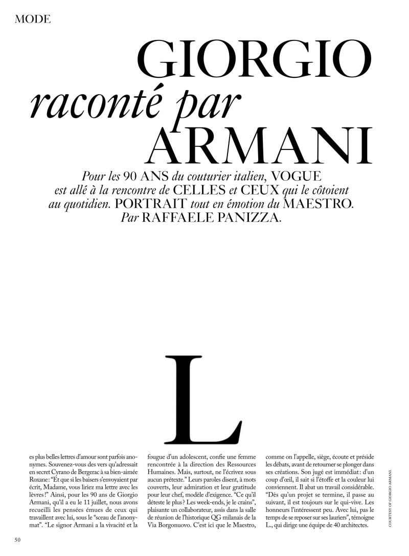 Giorgio raconté par Armani, August 2024