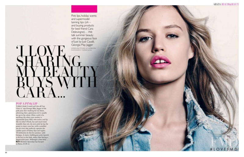 Georgia May Jagger featured in I Love Sharing My Beauty Buys With Cara ..., April 2013