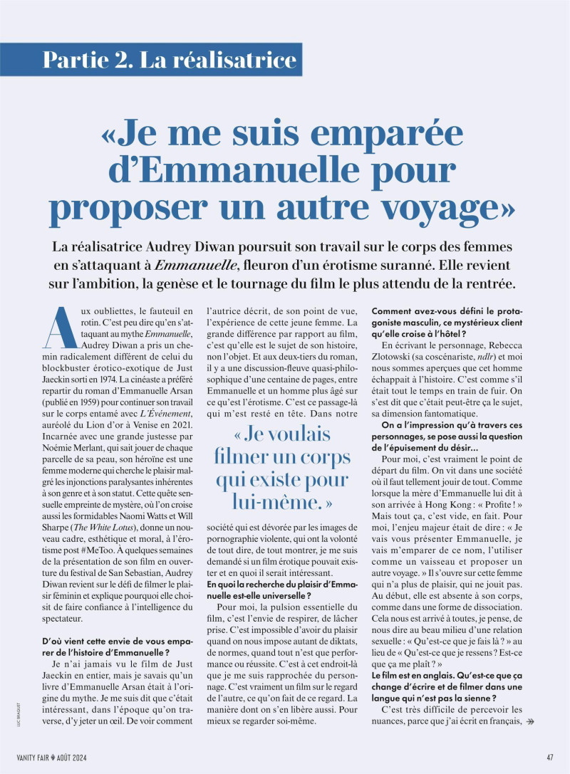 Noemie Merlant featured in Portrait D\'une Actrice En Feu, August 2024