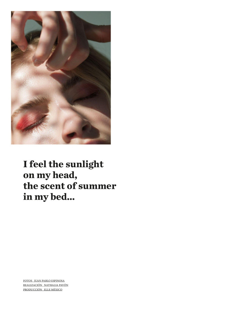 Elle Belleza: I feel the sunlight on my head, the scent of summer in my bed…, June 2019