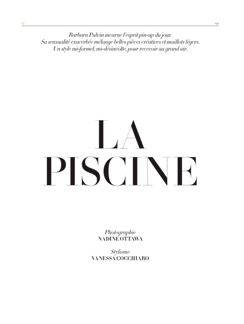 Barbara Palvin featured in La Piscine, July 2015