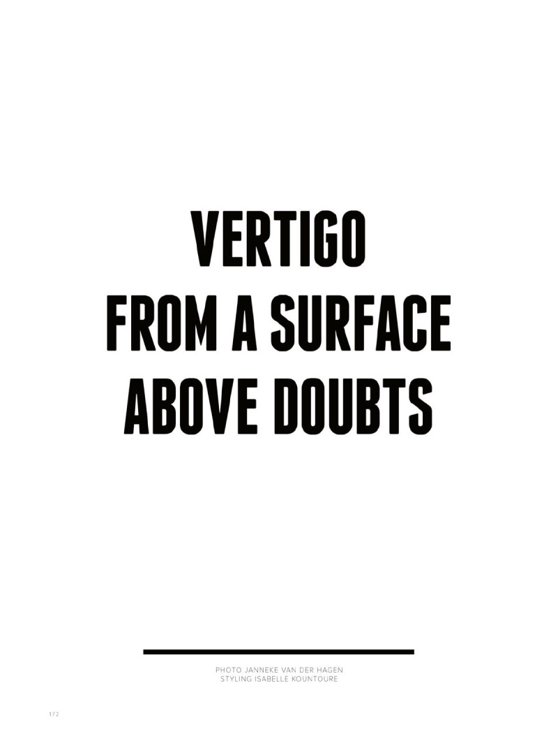 Emily Meuleman featured in Vertigo From A Surface Above Doubts, September 2014