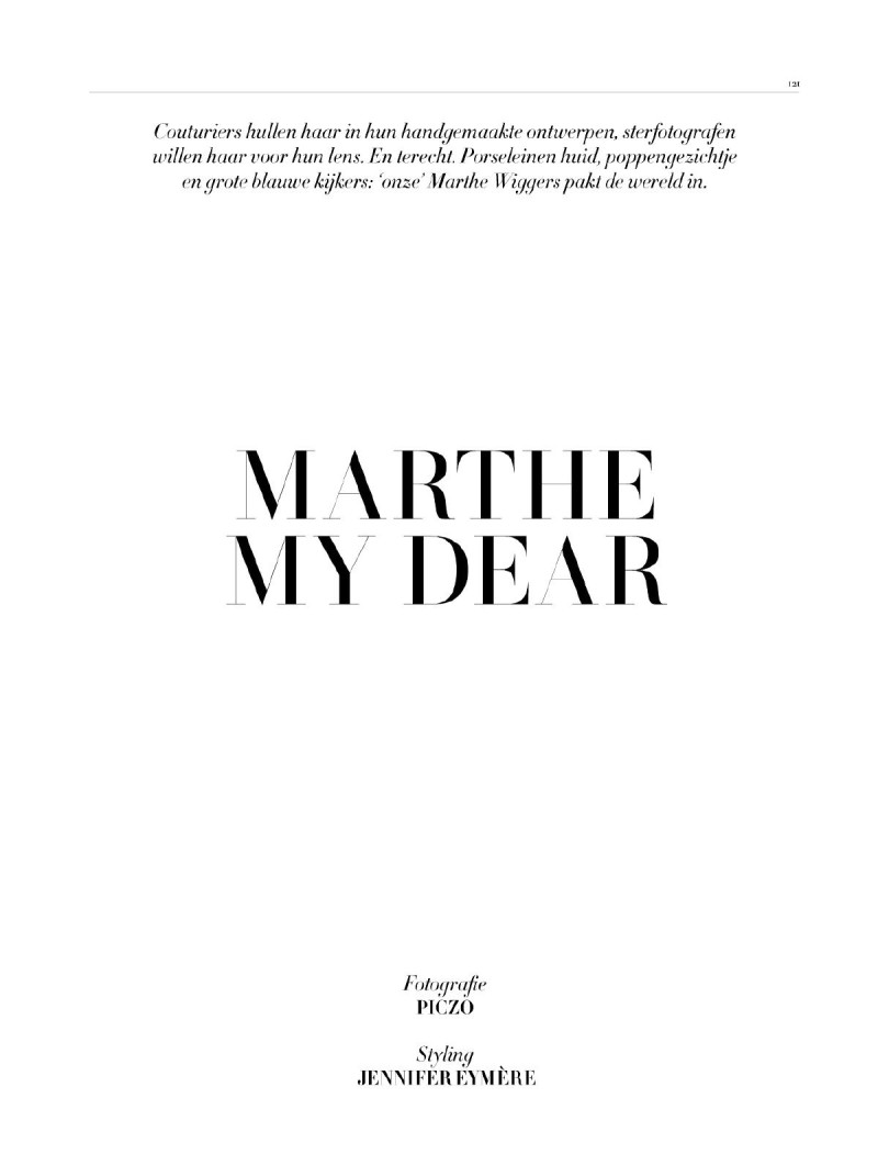 Marthe Wiggers featured in Marthe My Dear, October 2014