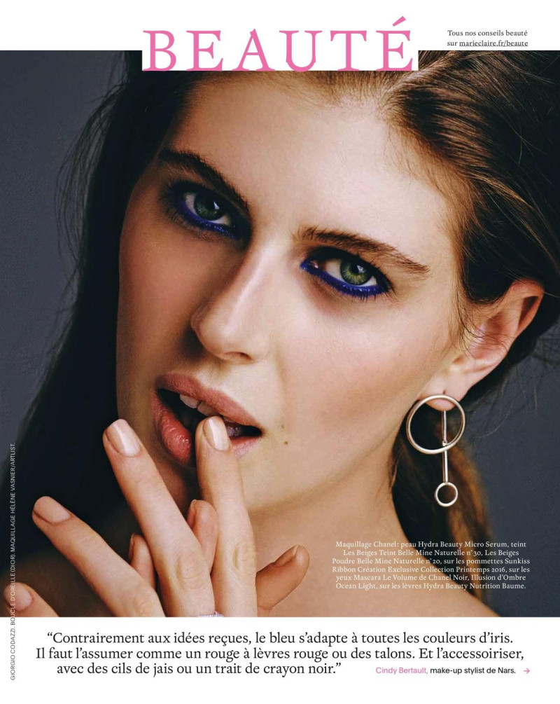 Jennifer Messelier featured in Beaute: Le Regard Bleu, March 2016