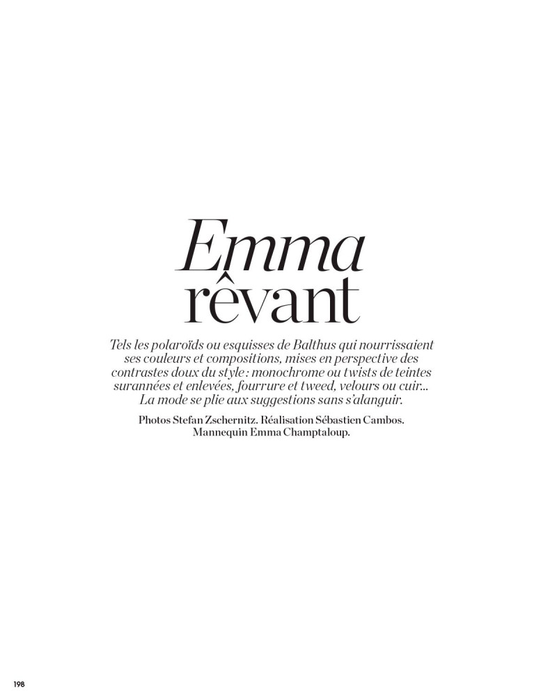 Emma Champtaloup featured in Emma Revant, September 2015