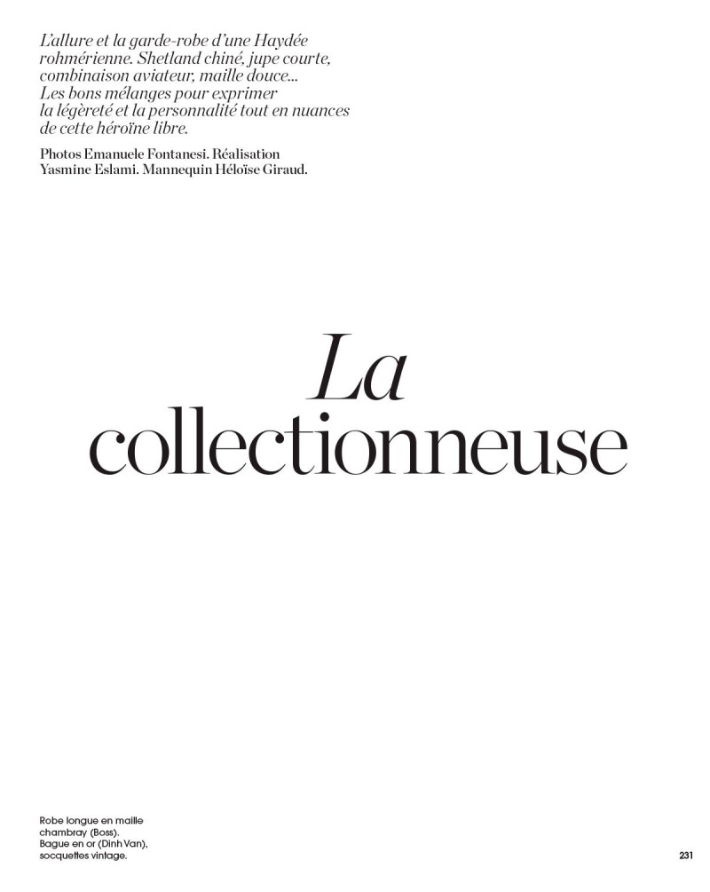 Heloise Giraud featured in La Collectionneuse, September 2015