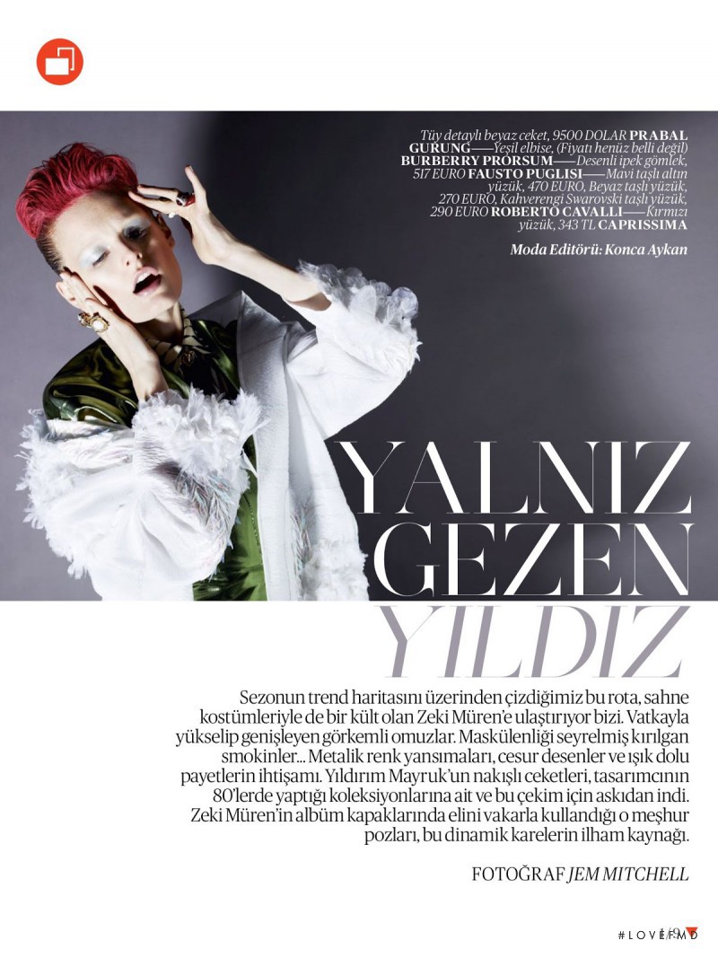 Hanne Gaby Odiele featured in Yaliniz Gezen Yildiz, May 2013