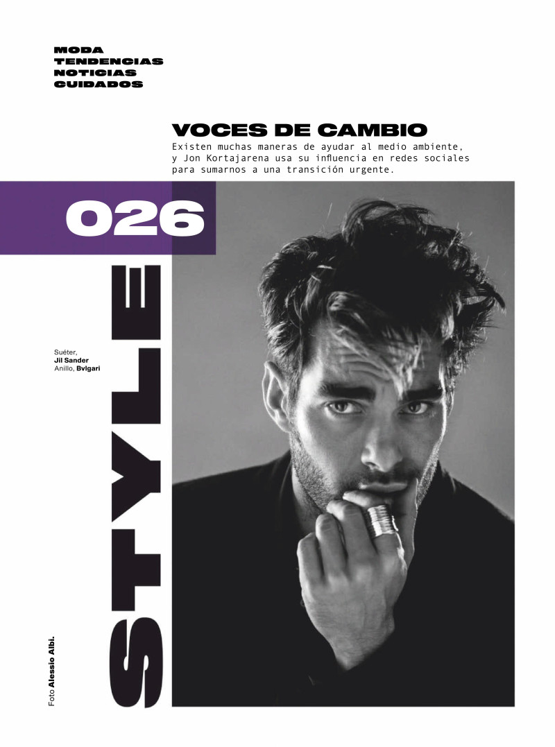 Jon Kortajarena featured in Style: Voces De Cambio, December 2020