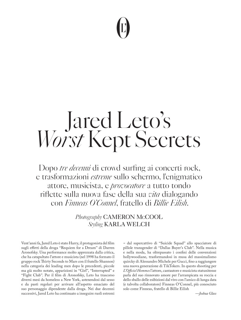 Jared Leto\'s Worst Kept Secrets, September 2020